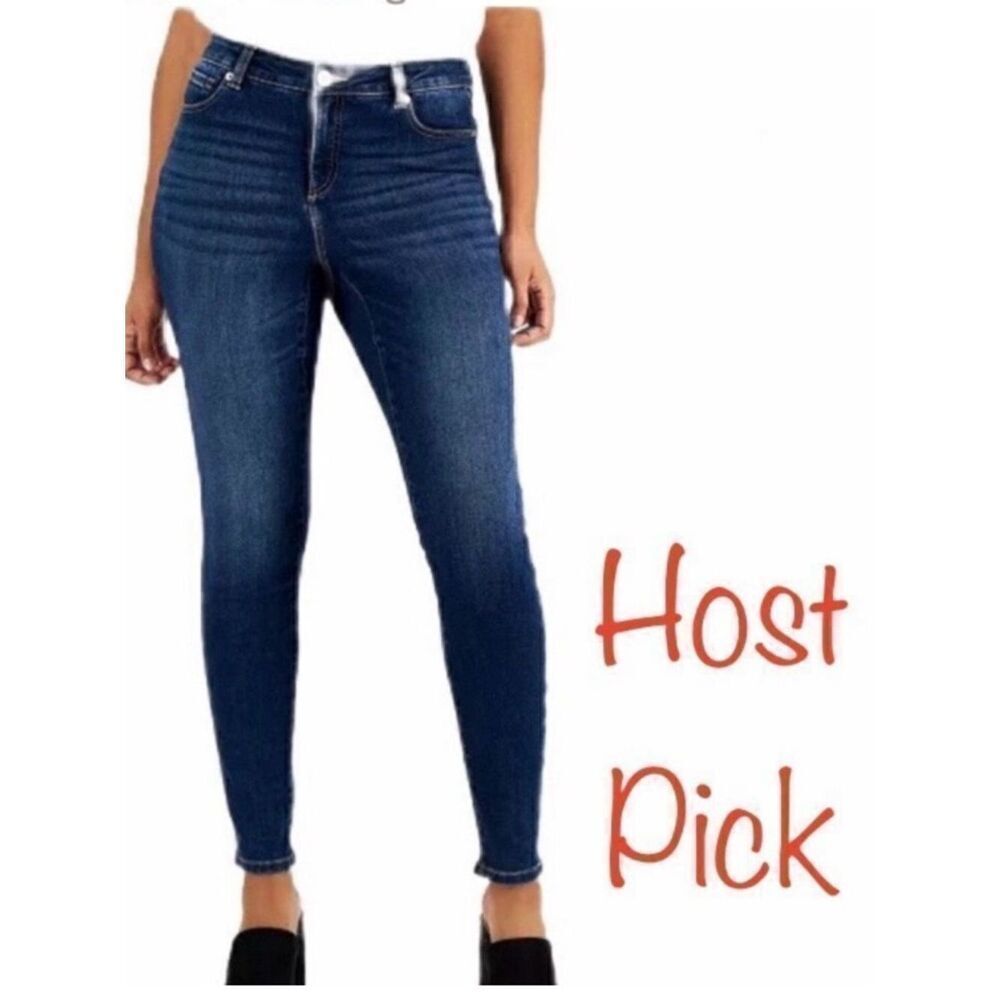 INC International Concepts Skinny Leg Regular Fit Jeans in Blue Wash Women’s 8P